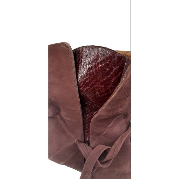 Rossetti Moda Italian Womens Ankle Strap Boots Size 37 Brown Suede 6.5 US - Picture 4 of 10